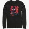 Boxlunch Marvel Spider-Man: Into The Spider-Verse Black Spider Womens Long-Sleeve T-Shirt