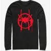 Boxlunch Marvel Spider-Man: Into The Spider-Verse Miles Symbol Womens Long-Sleeve T-Shirt