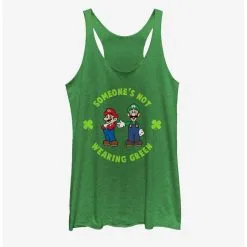Boxlunch Nintendo Mario Luigi Wear Green Womens Tank Top