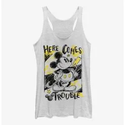 Boxlunch Disney Mickey Mouse Trouble Comes Womens Tank Top