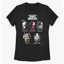 Boxlunch Star Wars: The Bad Batch Helmet Group Womens T-Shirt