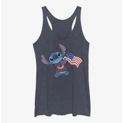 Boxlunch Disney Lilo And Stitch Tropic Stitch Flag Womens Tank Top