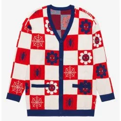 Boxlunch Marvel Spider-Man Retro Checkered Women’s Plus Size Cardigan