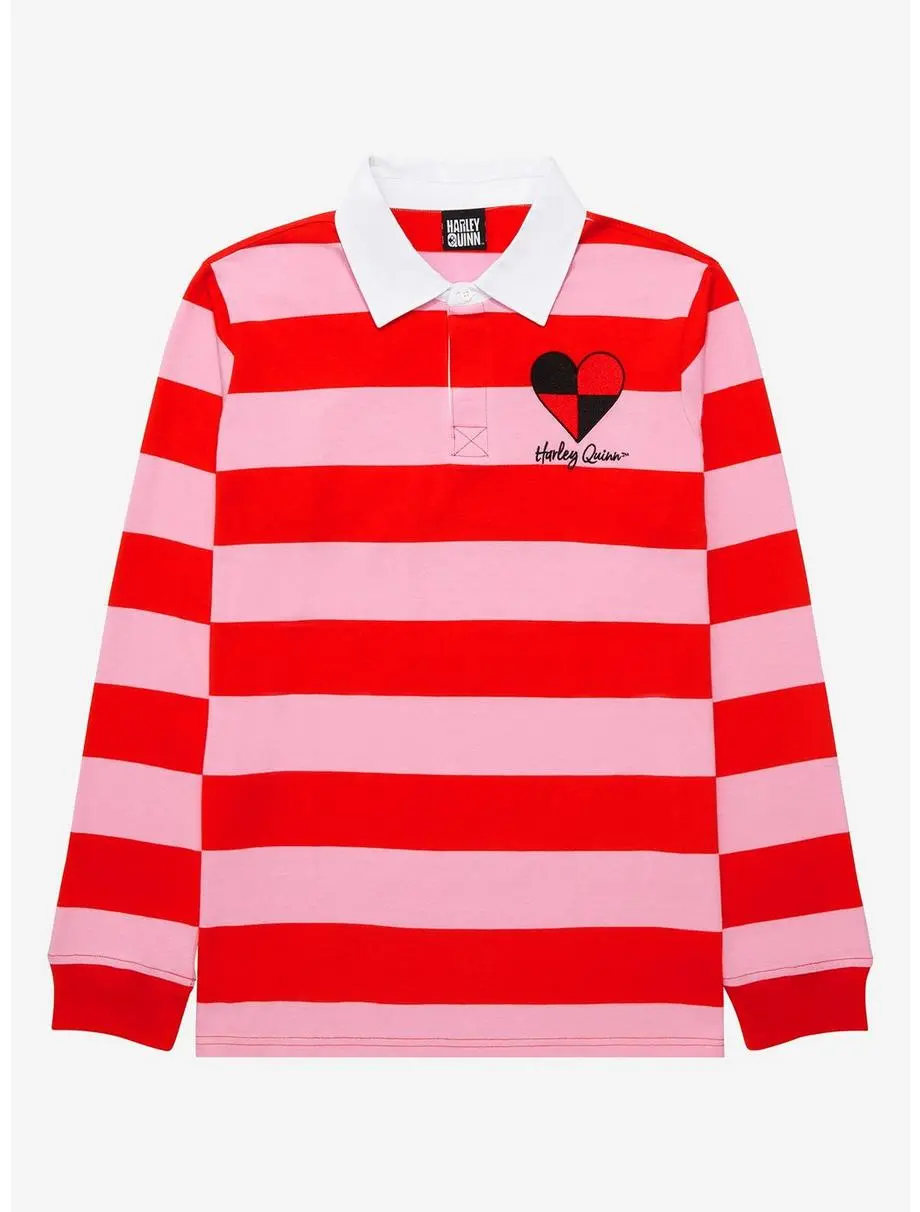 DC Comics Batman Harley Quinn Embroidered Rugby Shirt - BoxLunch Exclusive