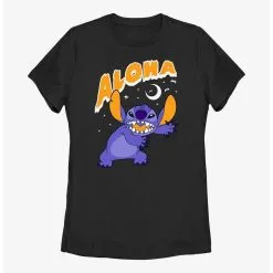 Boxlunch Disney Lilo & Stitch Stitch Aloha Scary Moon Womens T-Shirt